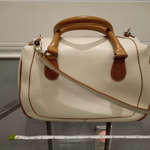 Nardelli ivory and camel leather crossbody bowler Boston bag - Picture 5 of 12